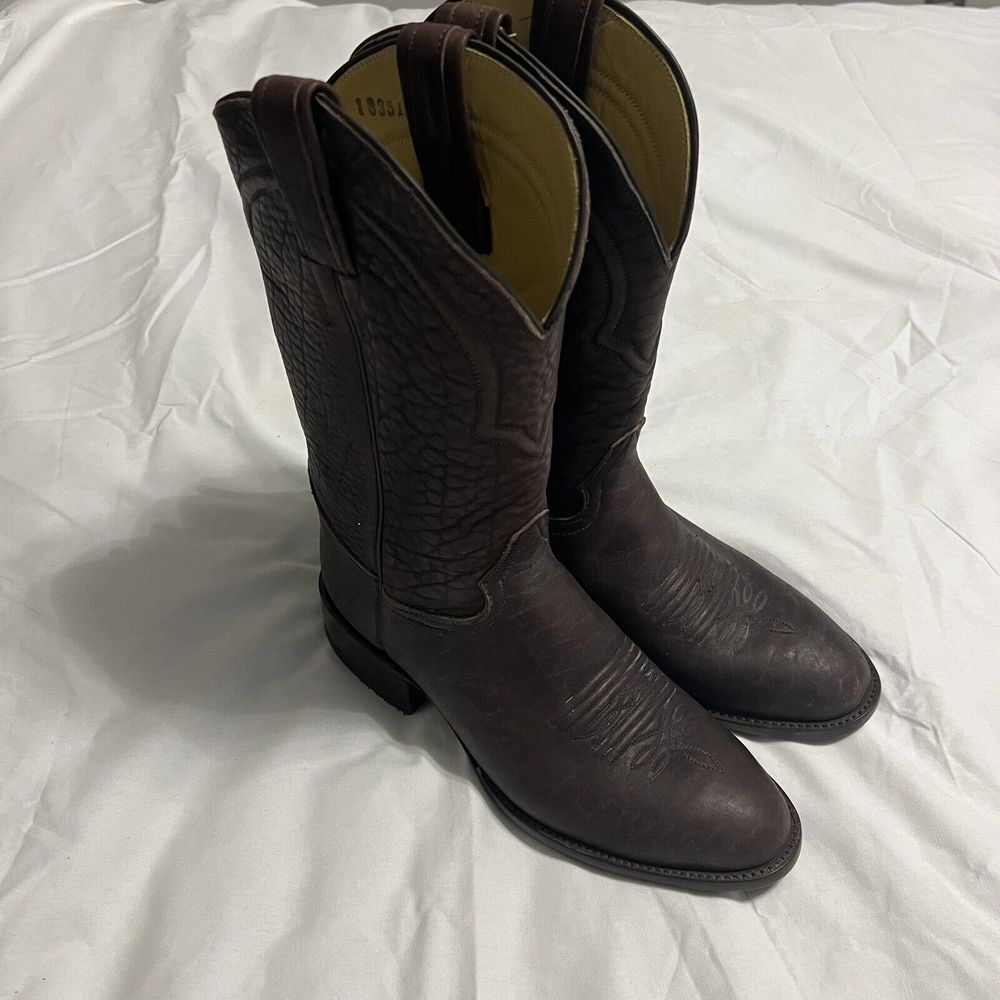 Carter's Handmade Boots Men's Size 8.5C Tatanka Chocolate Buffalo Leather Boots.